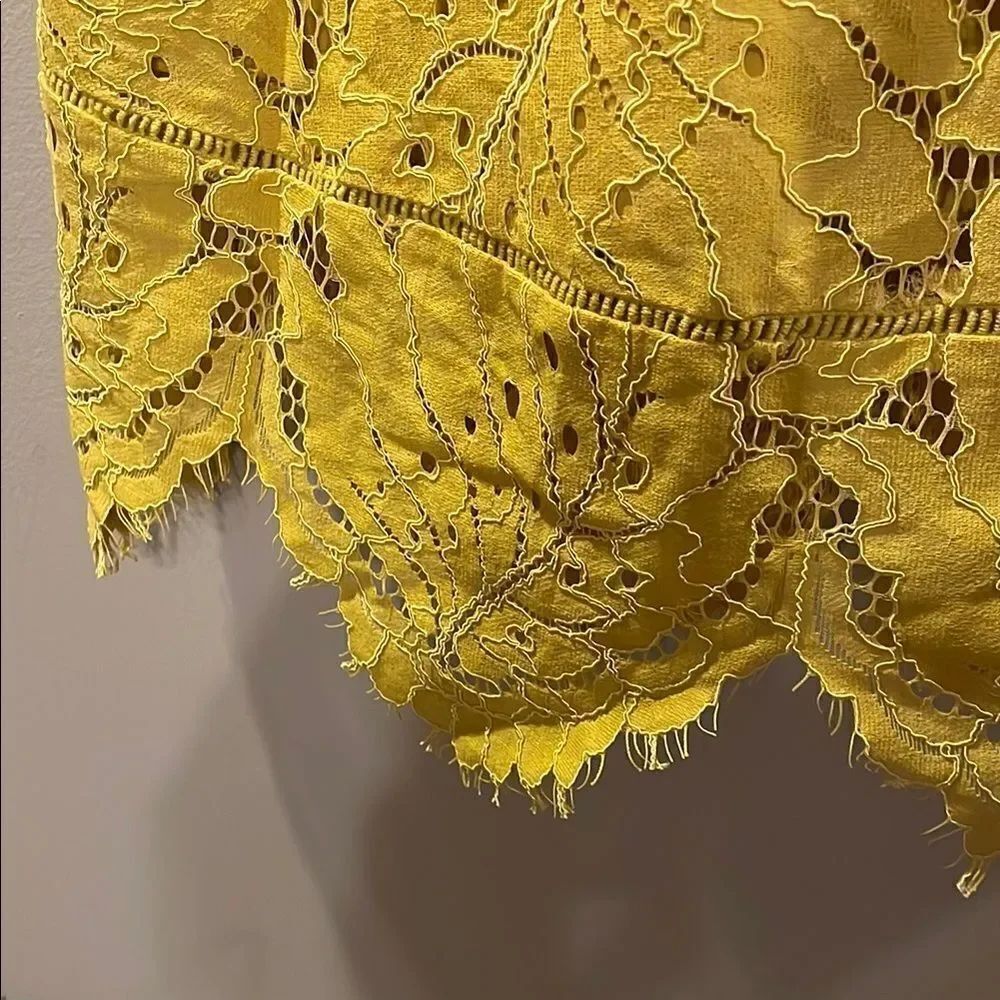 Elegant Maternity Yellow Lace Dress - Picture 5 of 10